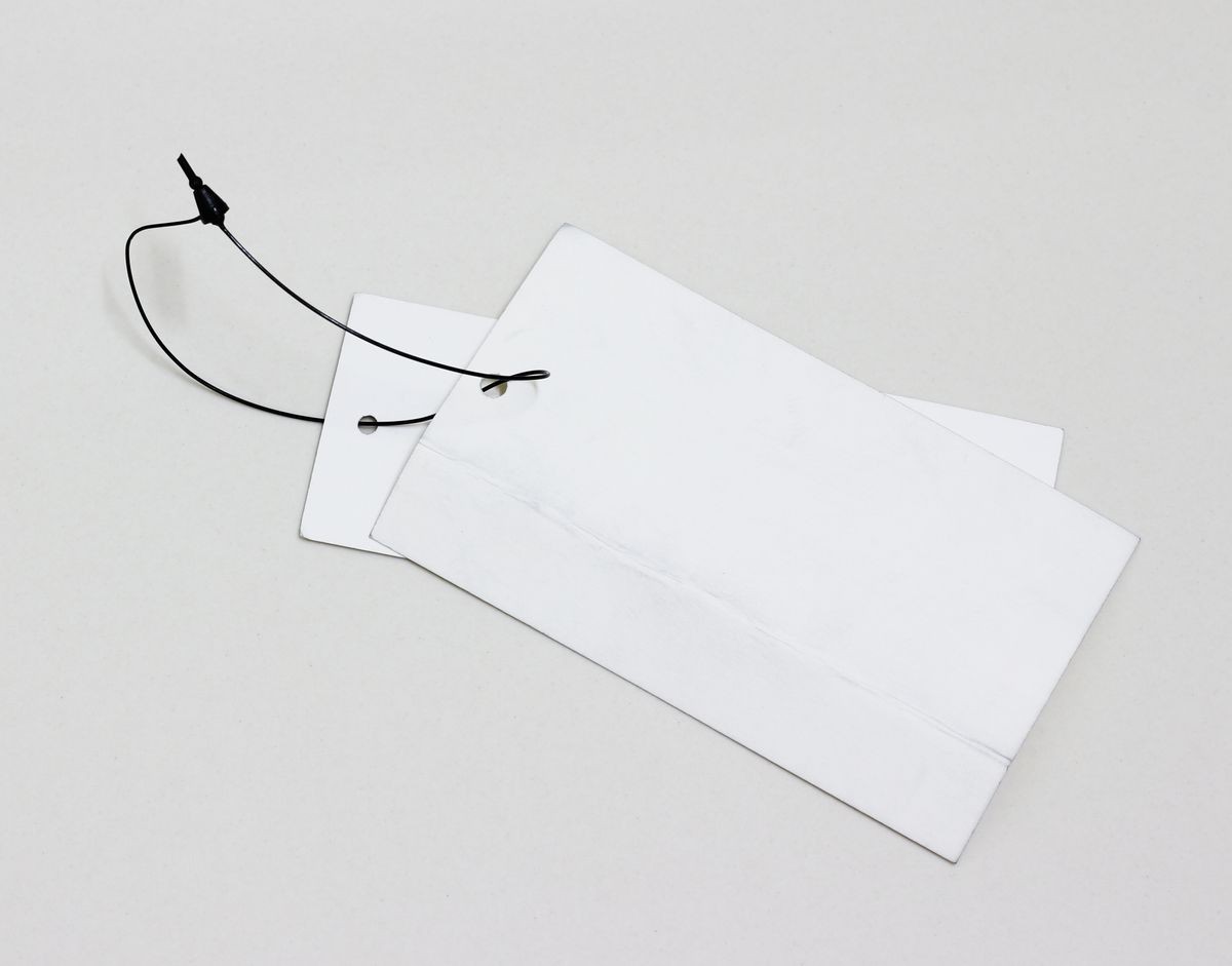 Shop label isolate on white paper background.